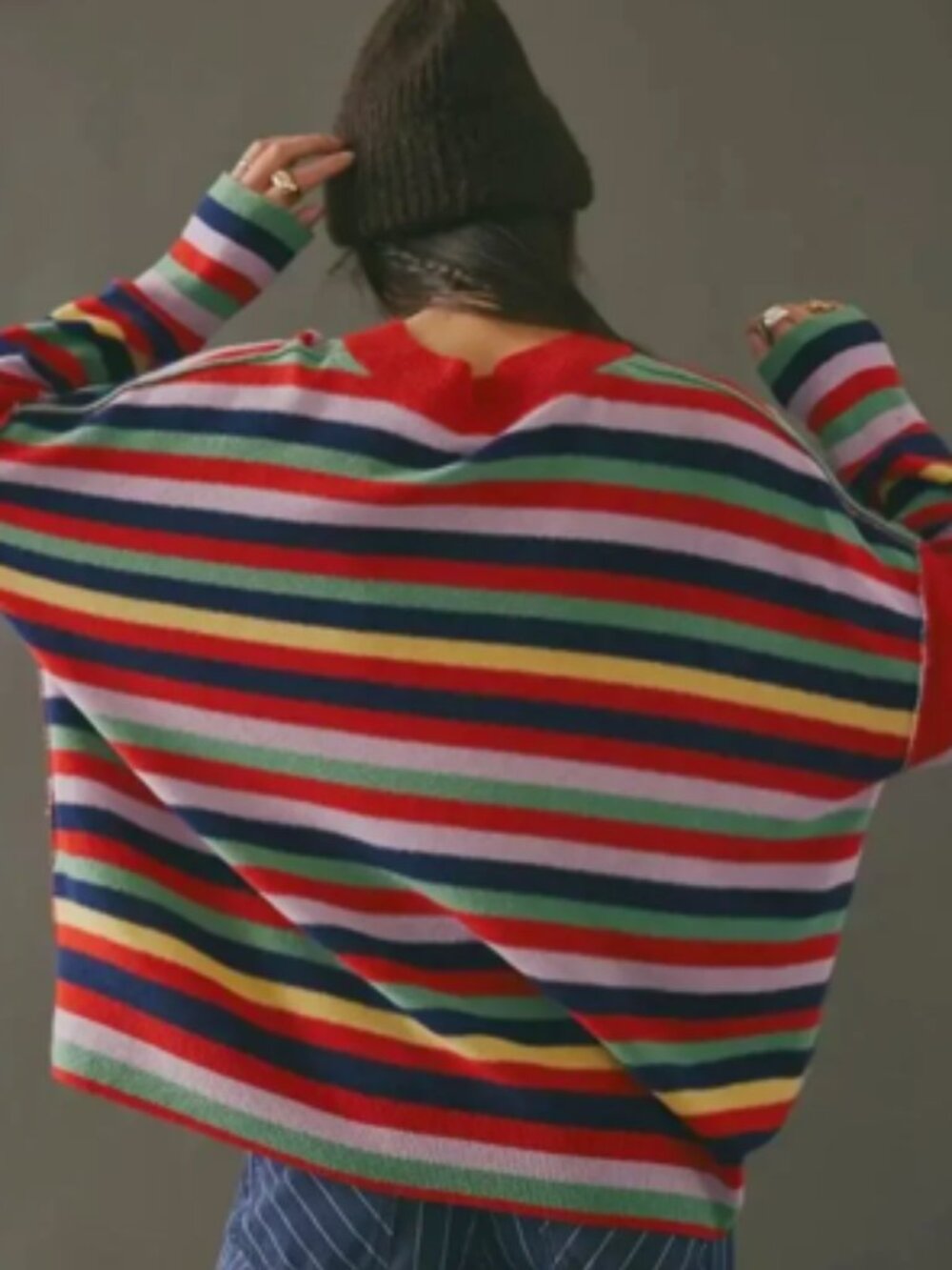 NWT Free People Tomorrow Stripe Cashmere Sweater - Picture 4 of 16